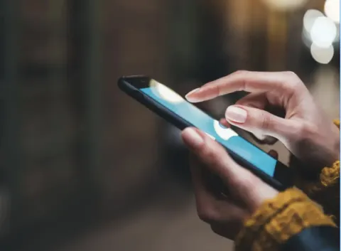 person learning on a mobile device